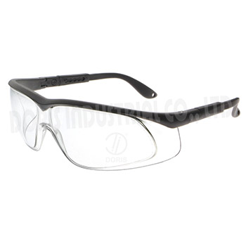 Half-frame safety eye glasses with side shields