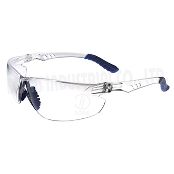 One piece wraparound safety glasses