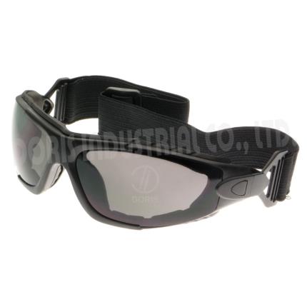 Full frame safety spectacles / goggles with replaceable temples and strap