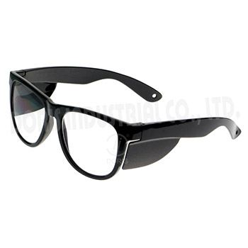 Full frame safety glasses with side shields