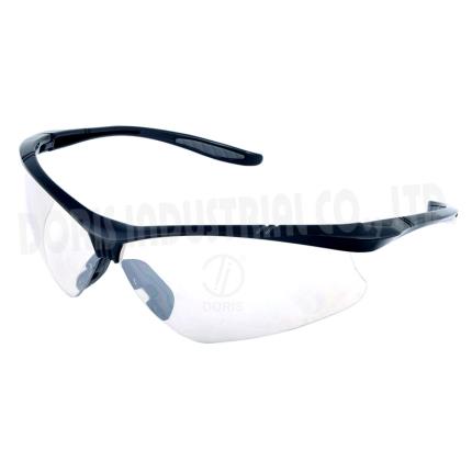 Clear safety glasses with half frame style
