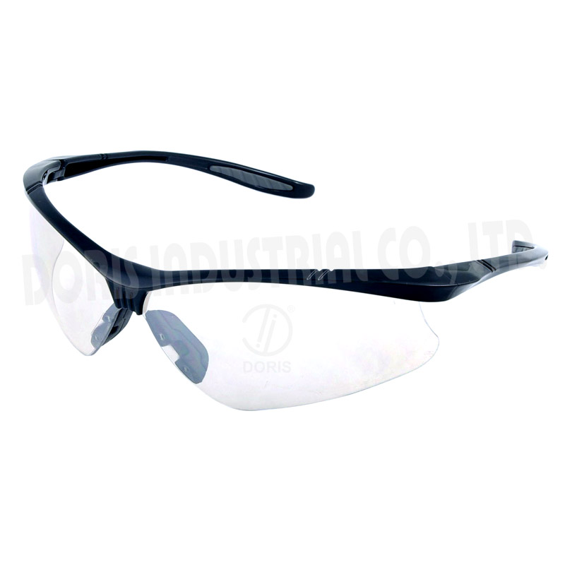 Clear safety glasses with half frame style