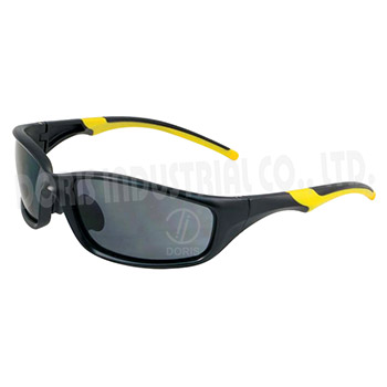 Full frame safety glasses with nylon frame and temple