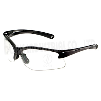 Halbrahmenbrille mit speziellem Bügeldesign