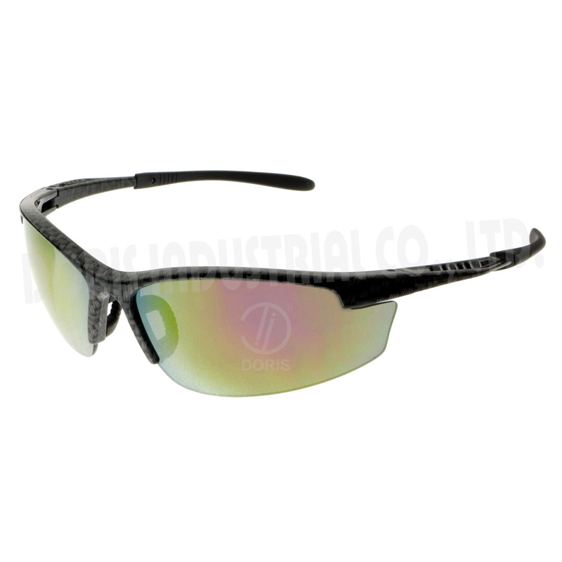 Half frame safety eyewear with vented temples