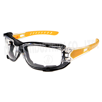 Gafas protectoras oculares de seguridad con una junta de espuma extraíble