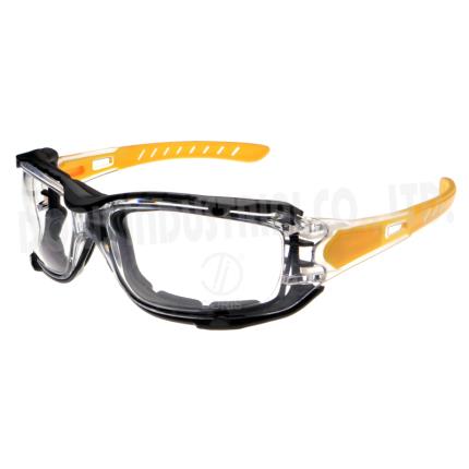 Gafas protectoras oculares de seguridad con una junta de espuma extra&#xED;ble