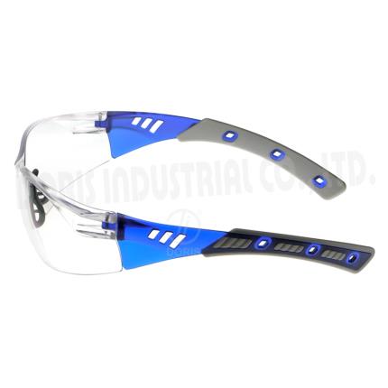 One piece modern wraparound safety glasses