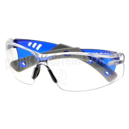 One piece modern wraparound safety glasses